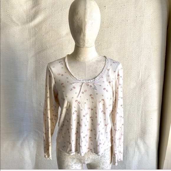 Ralph Lauren Vintage Boho Prairie Floral Print Tee - Picture 7 of 8